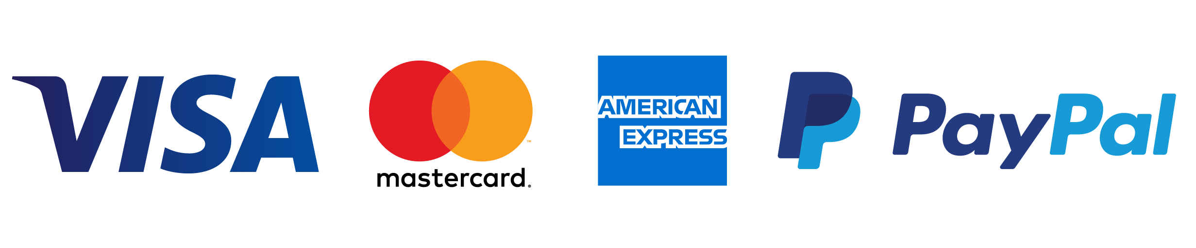 Accepted payment methods: credit card, debit card and PayPal